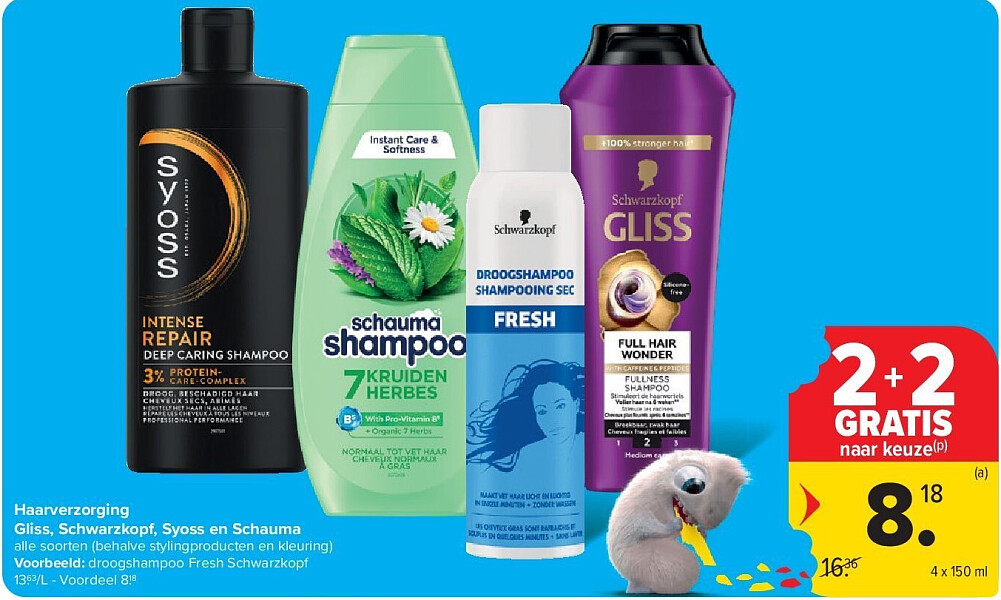 Haarverzorging Gliss, Schwarzkopf, Syoss en Schauma
