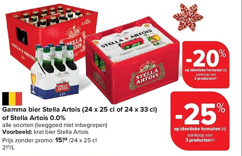 Gamma bier Stella Artois (24 x 25 cl of 24 x 33 cl) of Stella Artois 0.0%