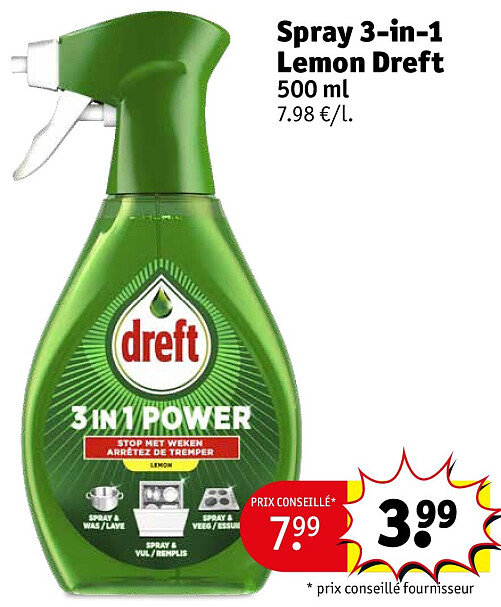 Spray 3-in-1 Lemon Dreft 500 ml