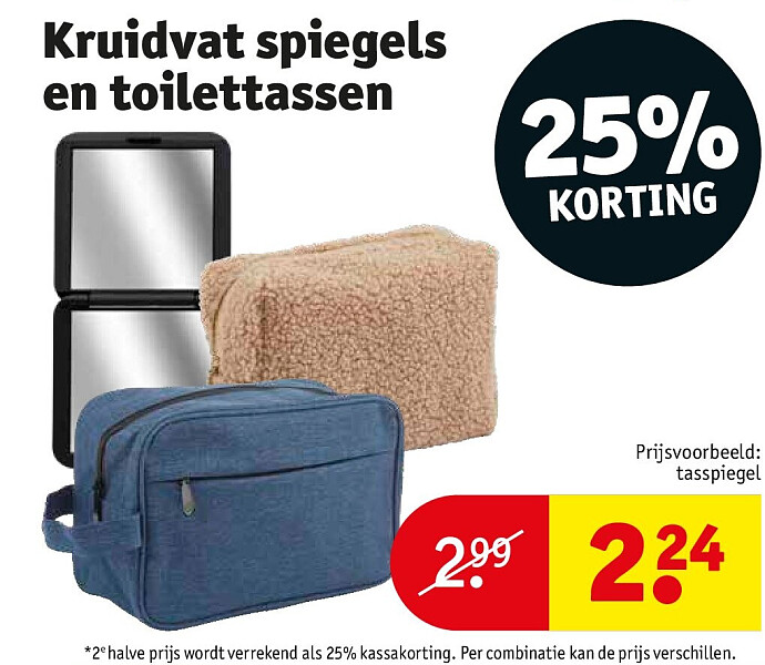Kruidvat spiegels en toilettassen