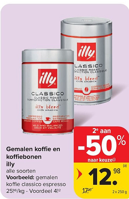 Gemalen koffie en koffiebonen illy