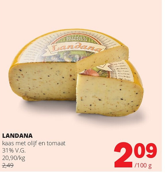 LANDANA kaas met olijf en tomaat 31% V.G.