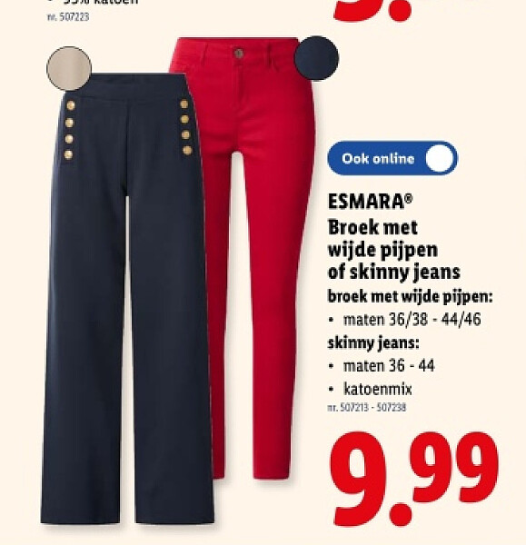 Broek met wijde pijpen of skinny jeans