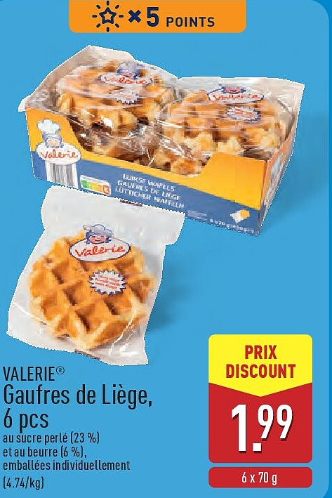 Gaufres de Liège, 6 pcs