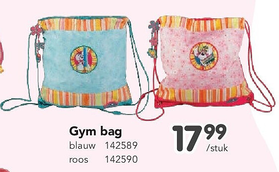 Gym bag blauw 142589 roos 142590