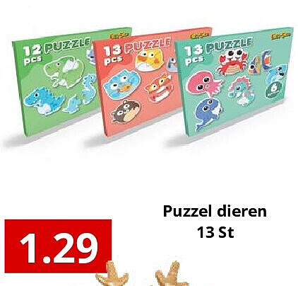 Puzzel dieren 13 St