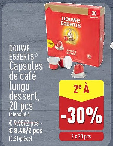 Capsules de café lungo dessert, 20pcs