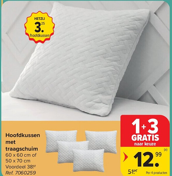 Hoofdkussen met traagschuim
