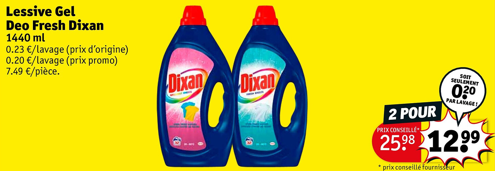 Lessive Gel Deo Fresh Dixan 1440 ml 2 POUR