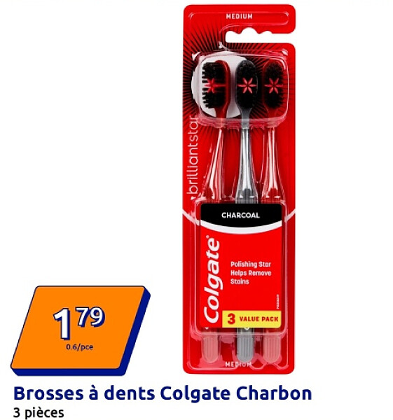 Brosses à dents Colgate Charbon