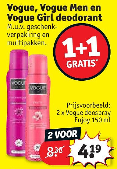 Vogue, Vogue Men en Vogue Girl deodorant