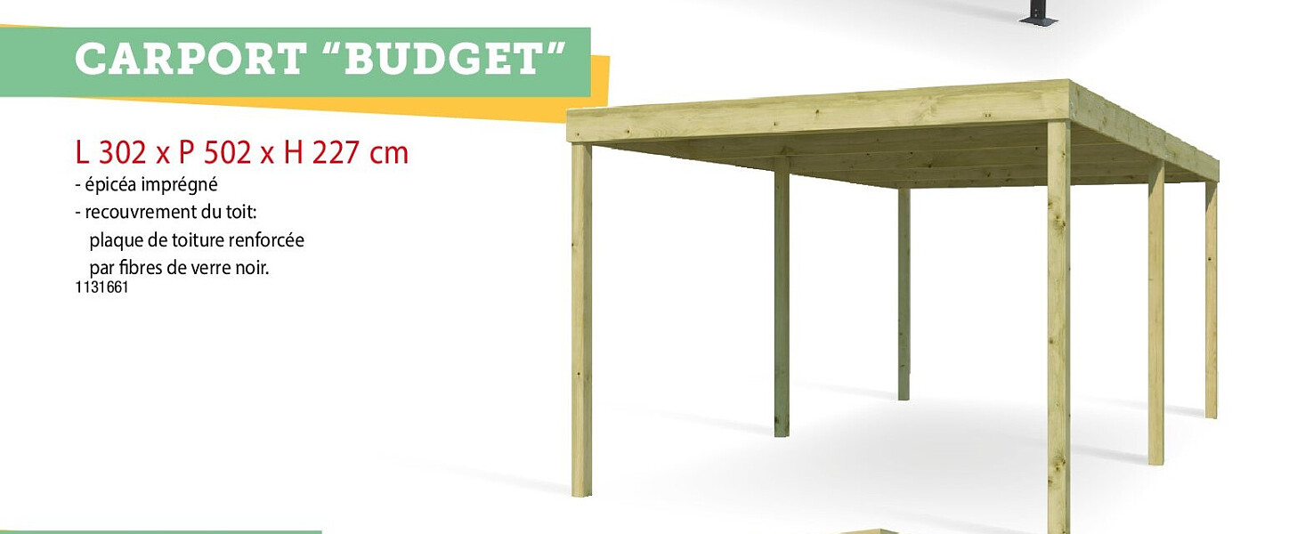 Gardenas Budget carport 302x502 cm