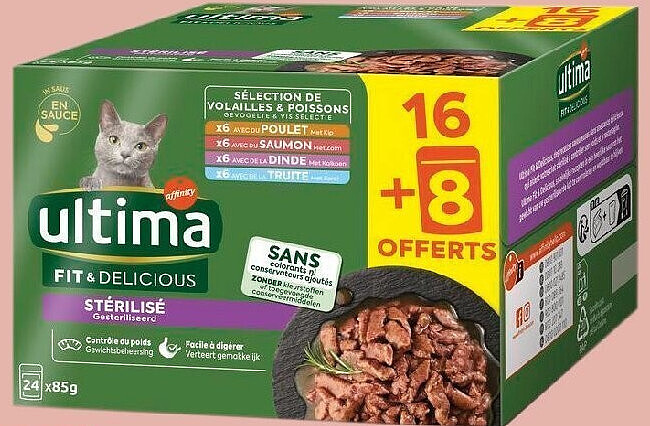 Repas pour chat stérilisé multigoûts Ultima