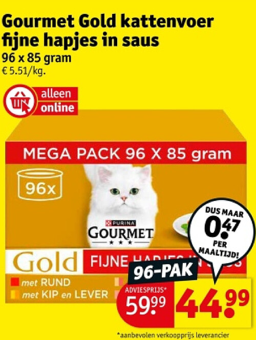Gourmet Gold kattenvoer fijne hapjes in saus
