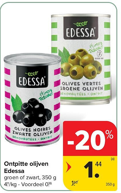 Ontpitte olijven Edessa