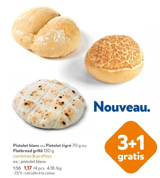 Pistolet blanc ou Pistolet tigré 70 g