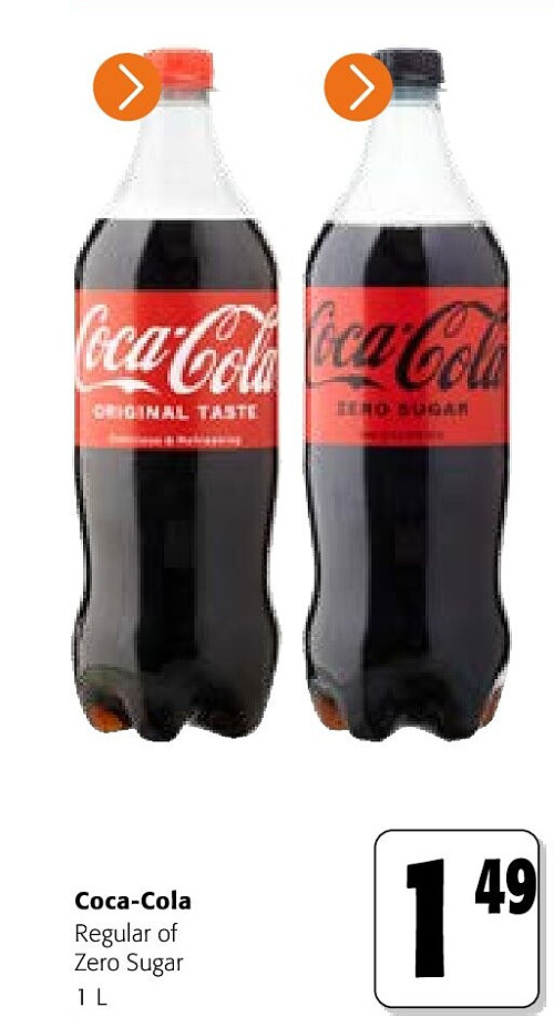 Coca-Cola Regular of Zero Sugar 1 L