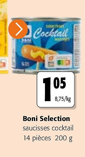 Boni Selection saucisses cocktail 14 pièces 200 g