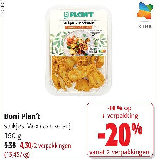 Boni Plan’t stukjes Mexicaanse stijl 160 g
