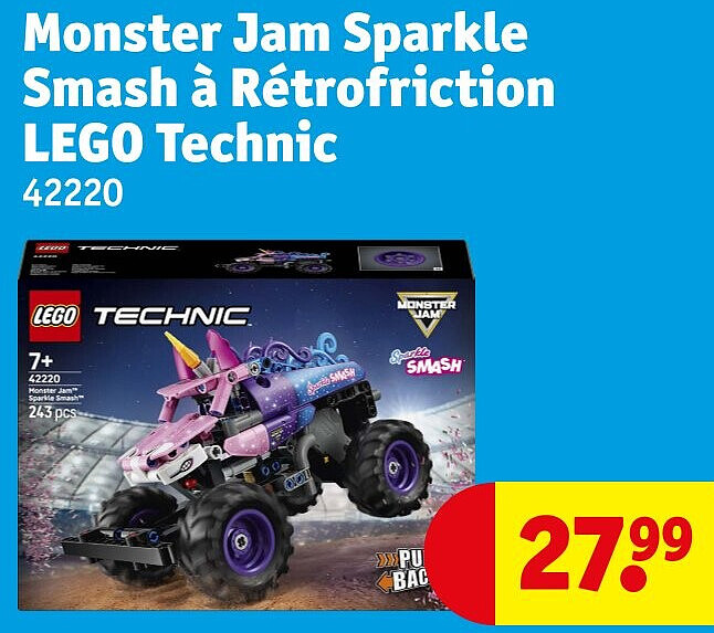 Monster Jam Sparkle Smash à Rétrofriction LEGO Technic 42220