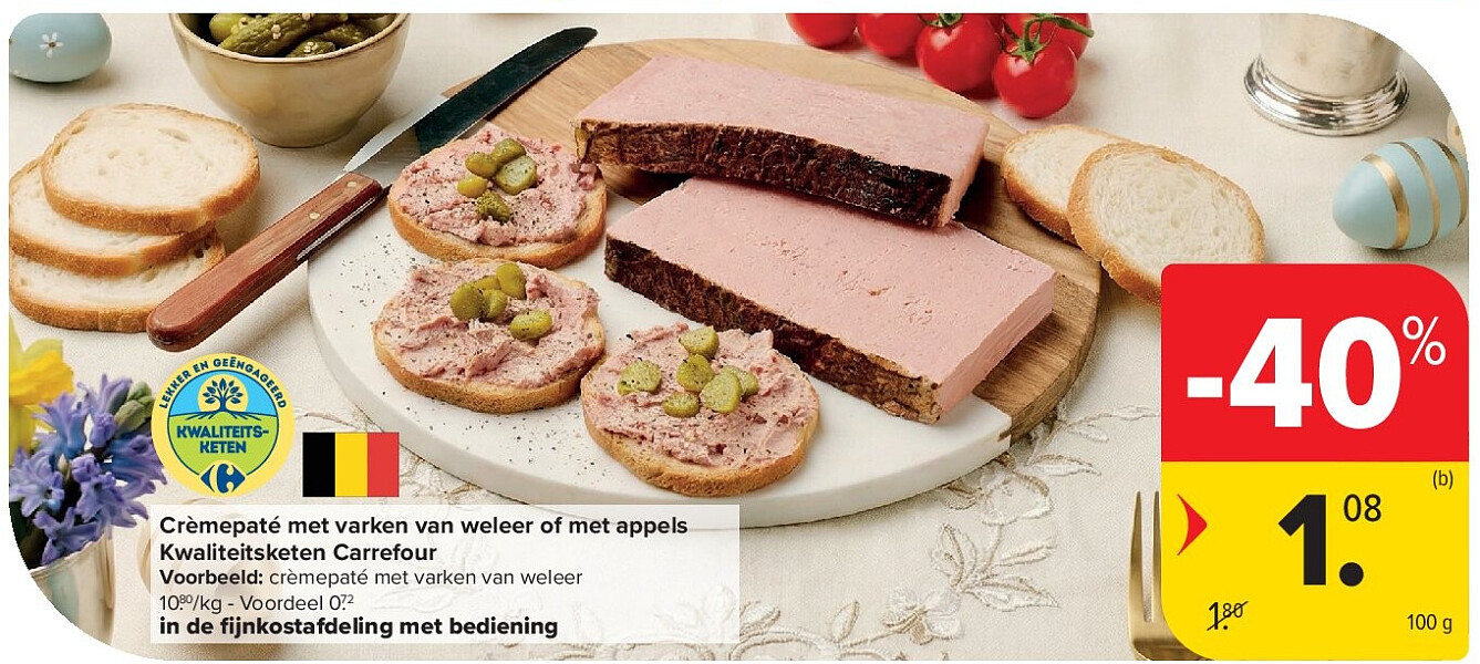 Crèmepaté met varken van weleer of met appels Kwaliteitsketen Carrefour