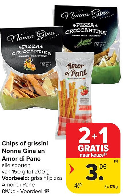 Chips of grissini Nonna Gina en Amor di Pane