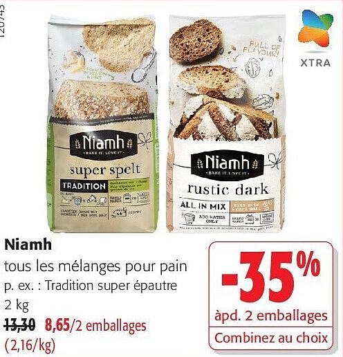 Niamh tous les mélanges pour pain