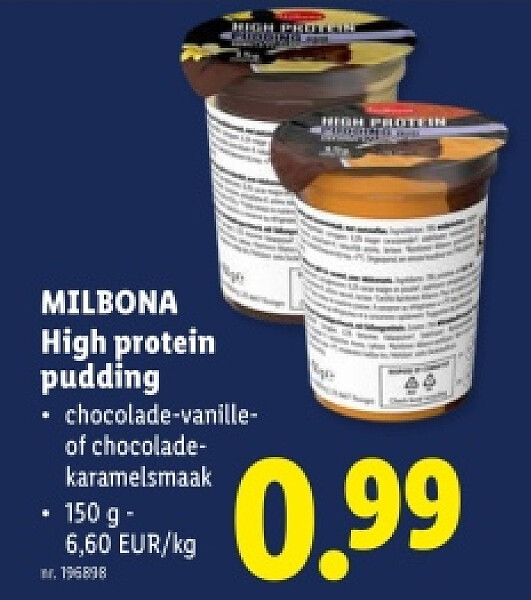 High protein pudding