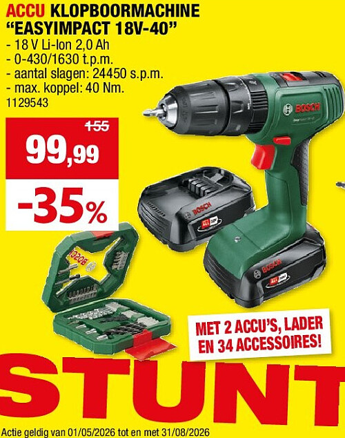 ACCU KLOPBOORMACHINE “EASYIMPACT 18V-40”