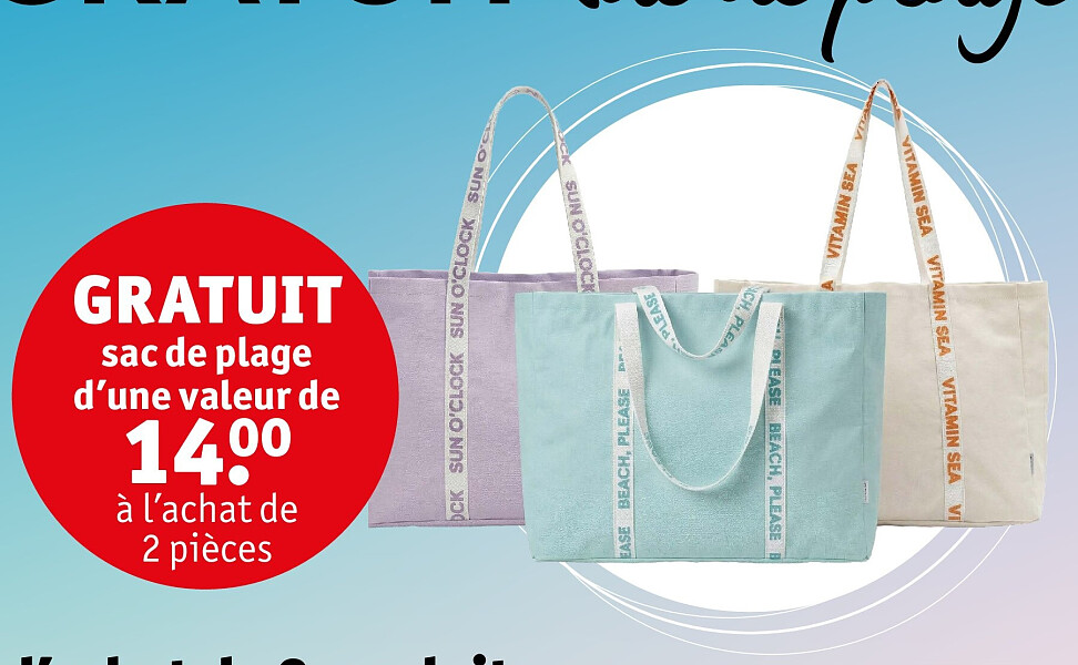 sac de plage d’une valeur de
