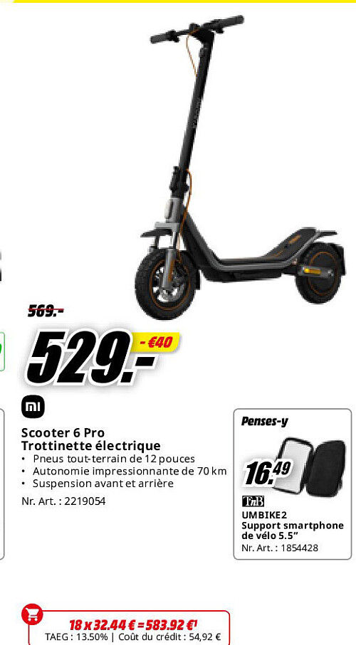 Scooter 6 Pro Trottinette électrique