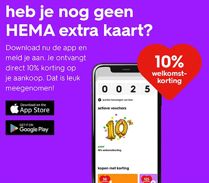 heb je nog geen HEMA extra kaart?