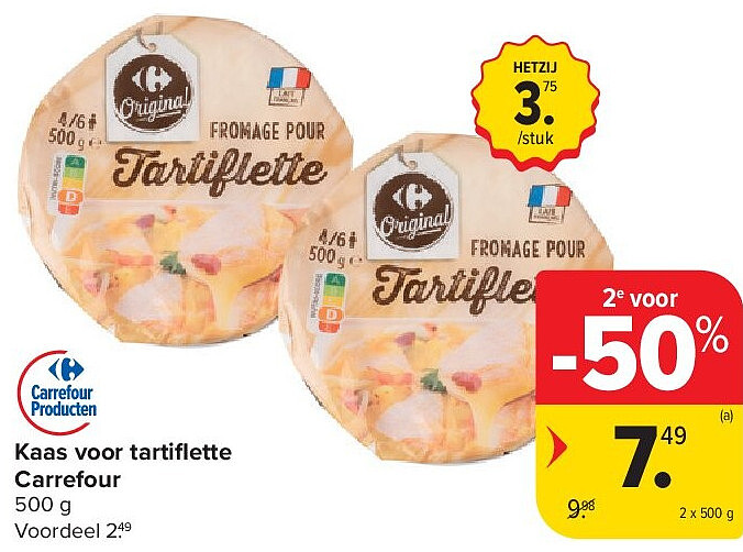 Kaas voor tartifl ette Carrefour