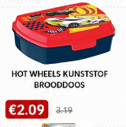 HOT WHEELS KUNSTSTOF BROODDOOS