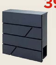 Anthracietkleurige brievenbus van gegalvaniseerd staal Monoq 37 x 10,5 x 37 cm
