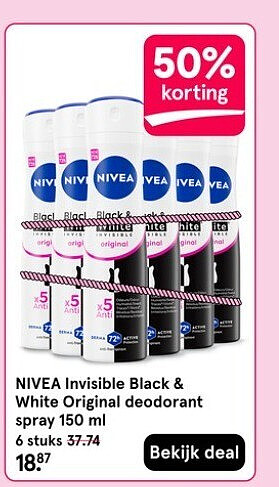 NIVEA Invisible Black & White Original deodorant spray 150 ml