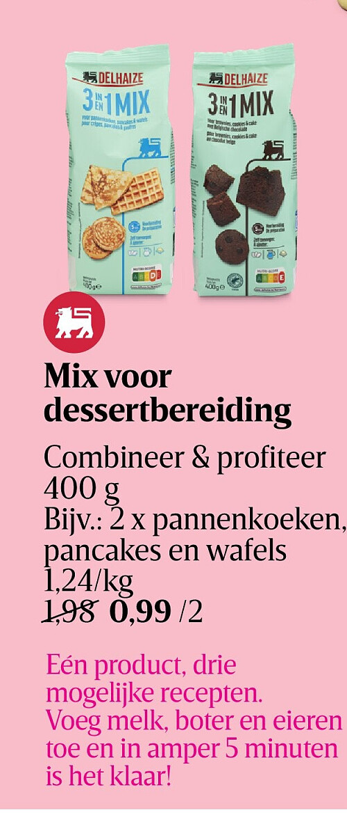 Mix voor dessertbereiding