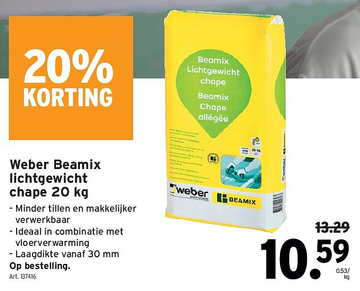 Weber Beamix lichtgewicht chape 20 kg