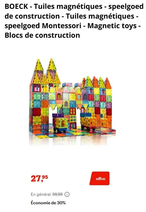 BOECK - Tuiles magnétiques - speelgoed de construction