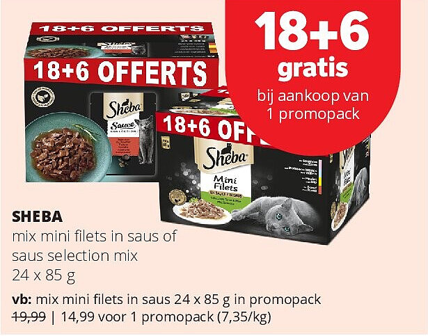 SHEBA mix mini filets in saus 24 x 85 g in promopack