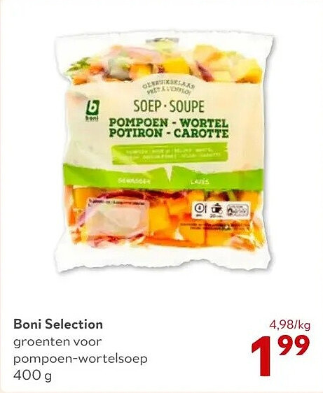 Boni Selection groenten voor pompoen-wortelsoep 400 g