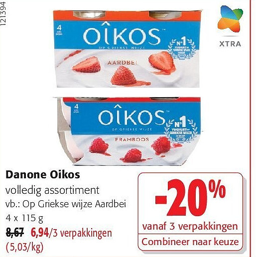 Danone Oikos Op Griekse wijze Aardbei 4 x 115 g