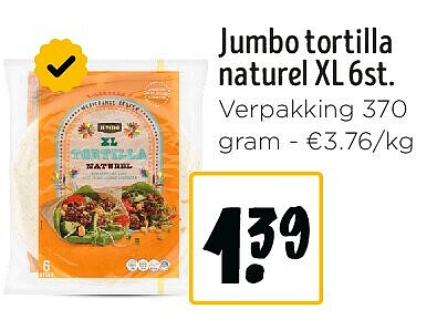 Jumbo tortilla naturel XL 6st.