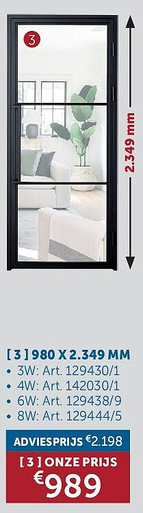 STALEN DEUR "TARA" 980 X 2.349 MM