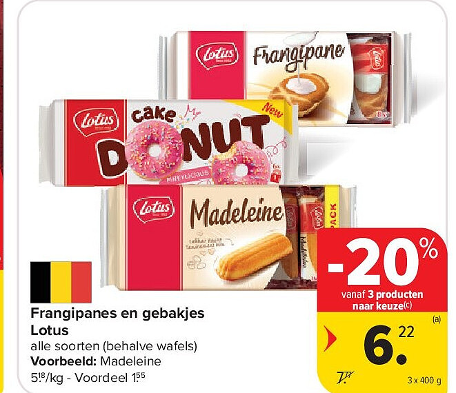 Frangipanes en gebakjes Lotus