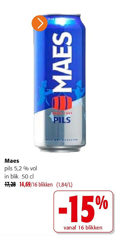 Maes pils 5,2 % vol in blik 50 cl