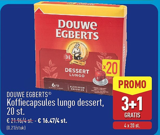 Koffiecapsules lungo dessert, 20st.