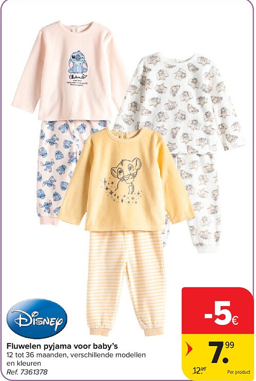 Fluwelen pyjama voor baby’s