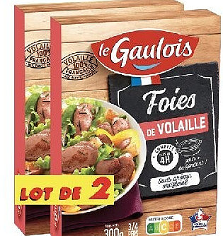 Lot de 2 gésiers ou foies de volaille confits Le Gaulois