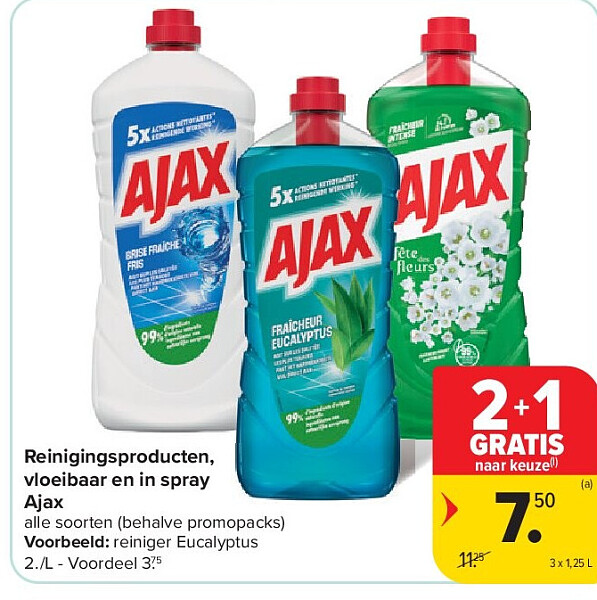 Reinigingsproducten, vloeibaar en in spray Ajax